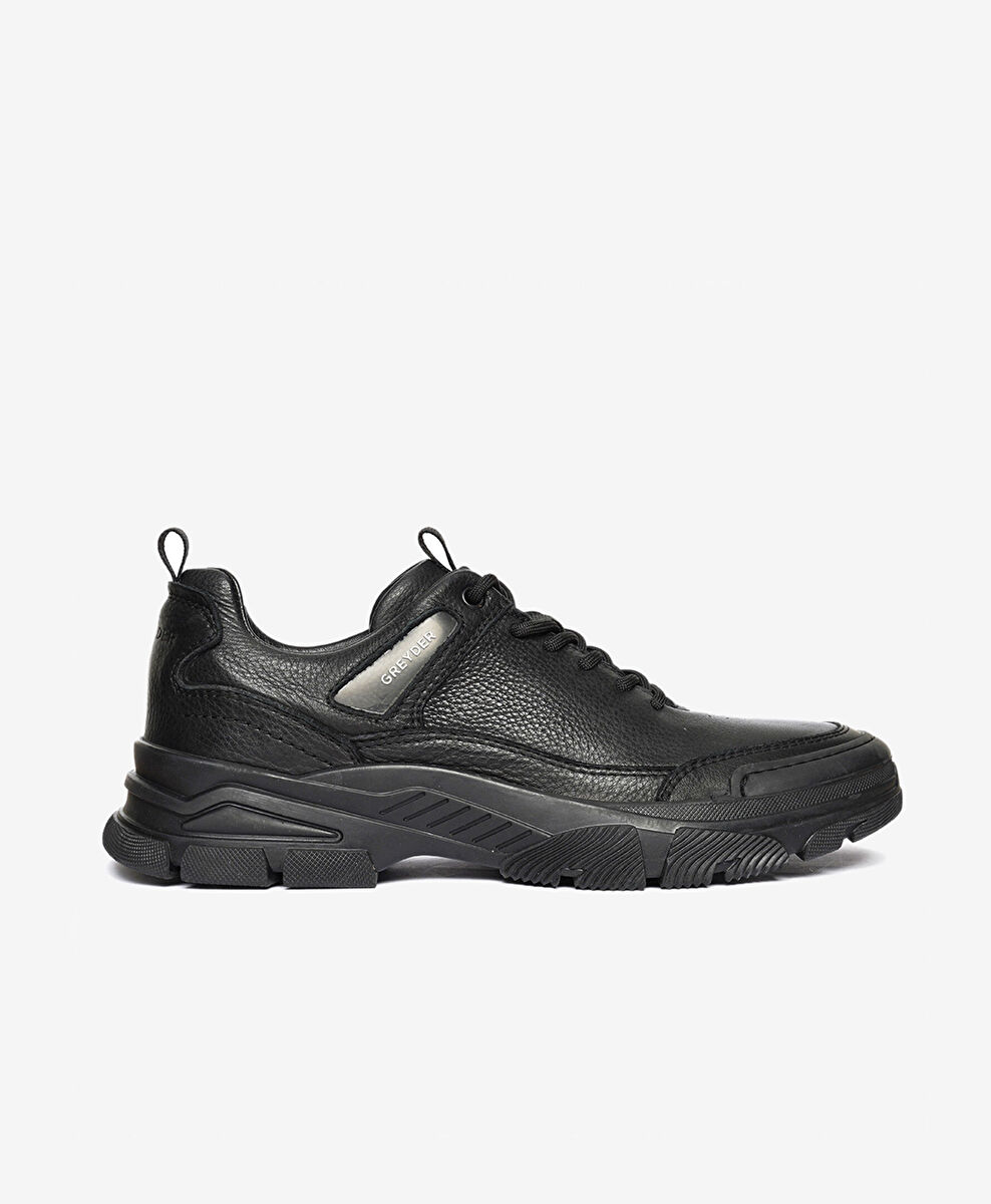 Greyder Siyah Greyder Hakiki Erkek Deri Sneaker Ayakkabı