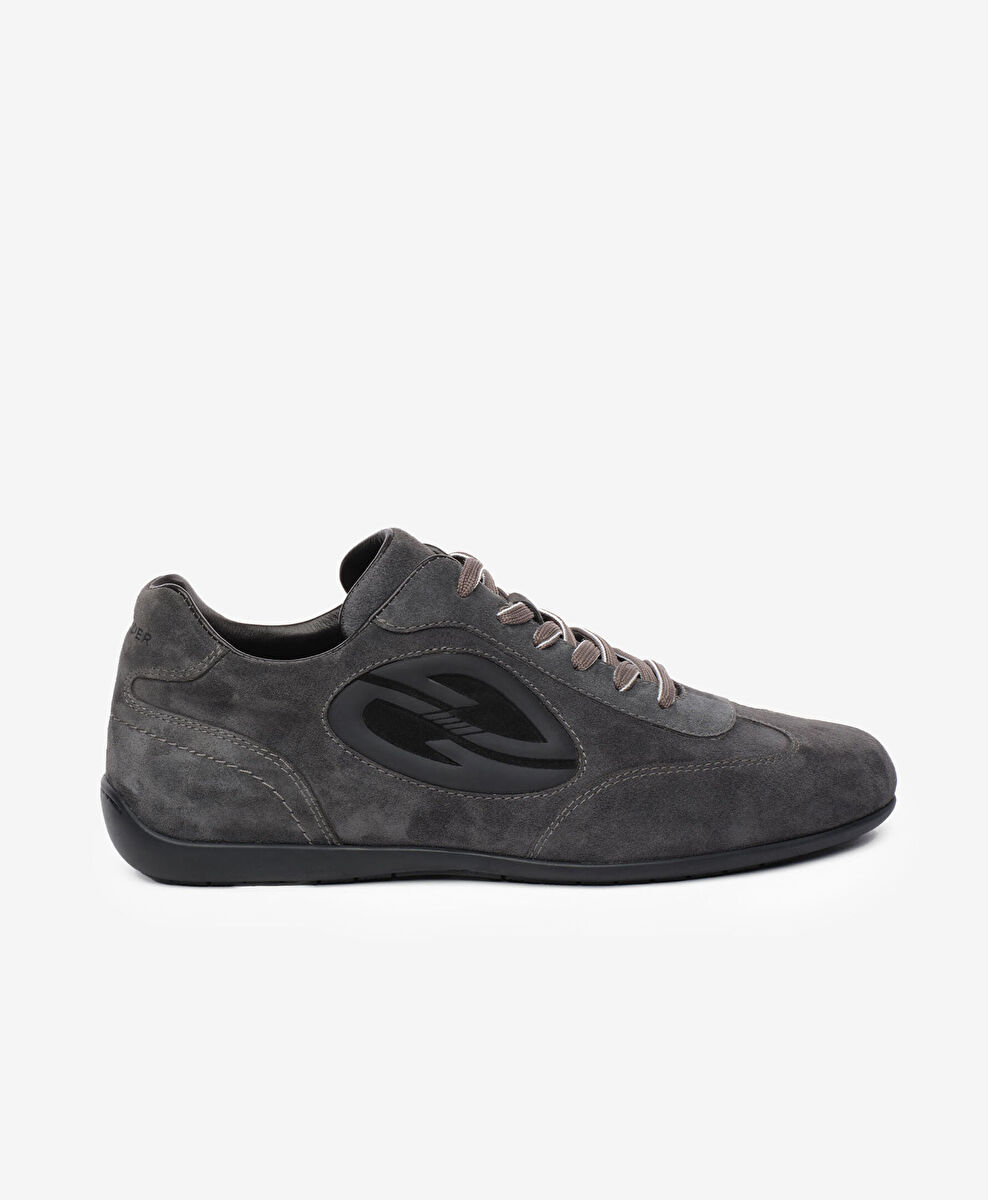 Erkek Füme Hakiki Deri Sneaker Ayakkabı
