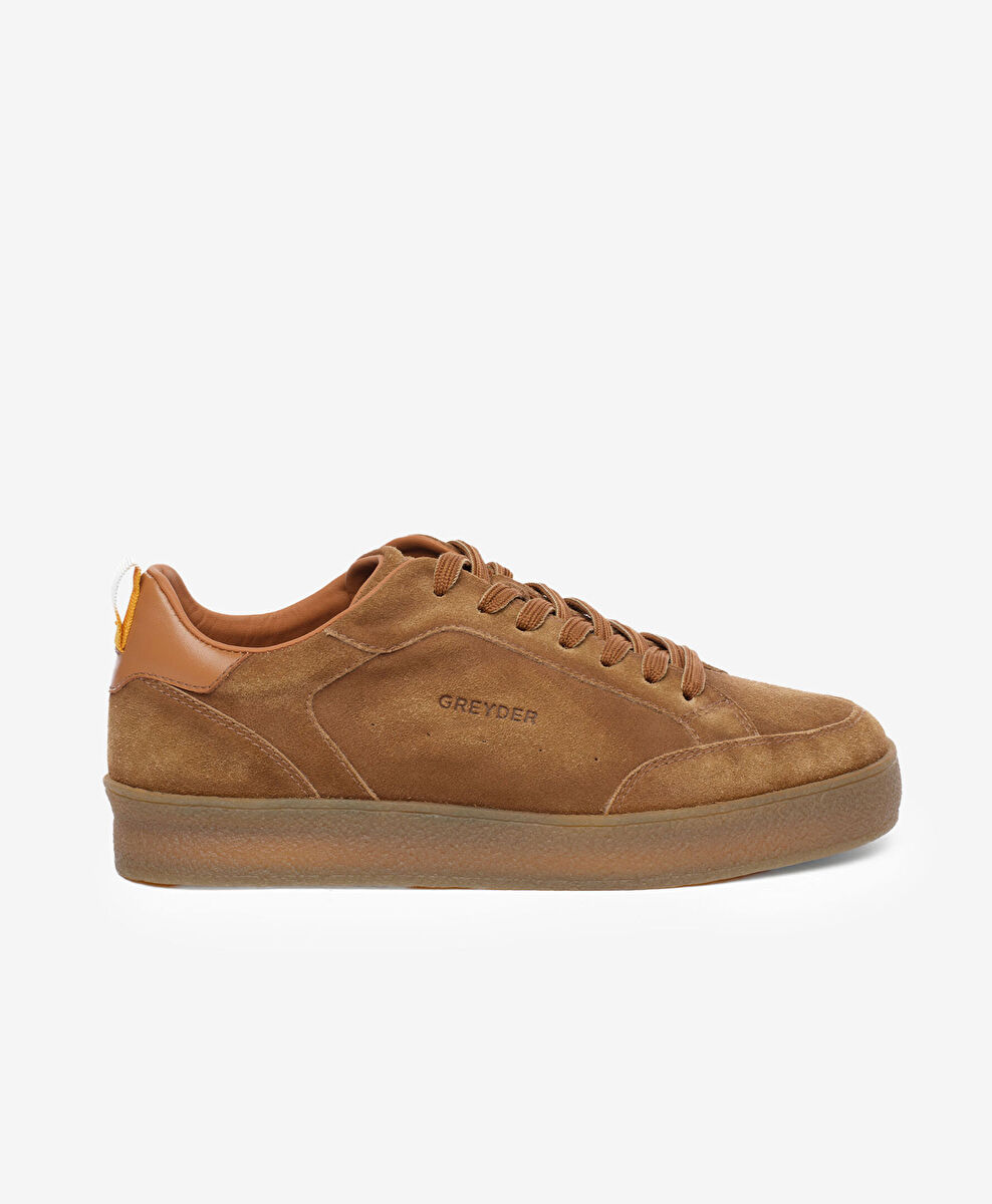 Erkek Taba Hakiki Deri Sneaker Ayakkabı