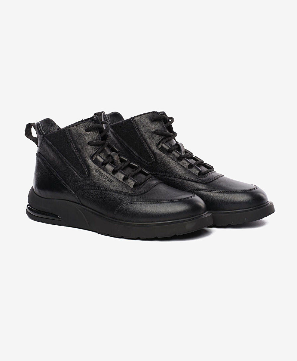 Greyder Siyah Greyder Hakiki Erkek Deri Sneaker Bot