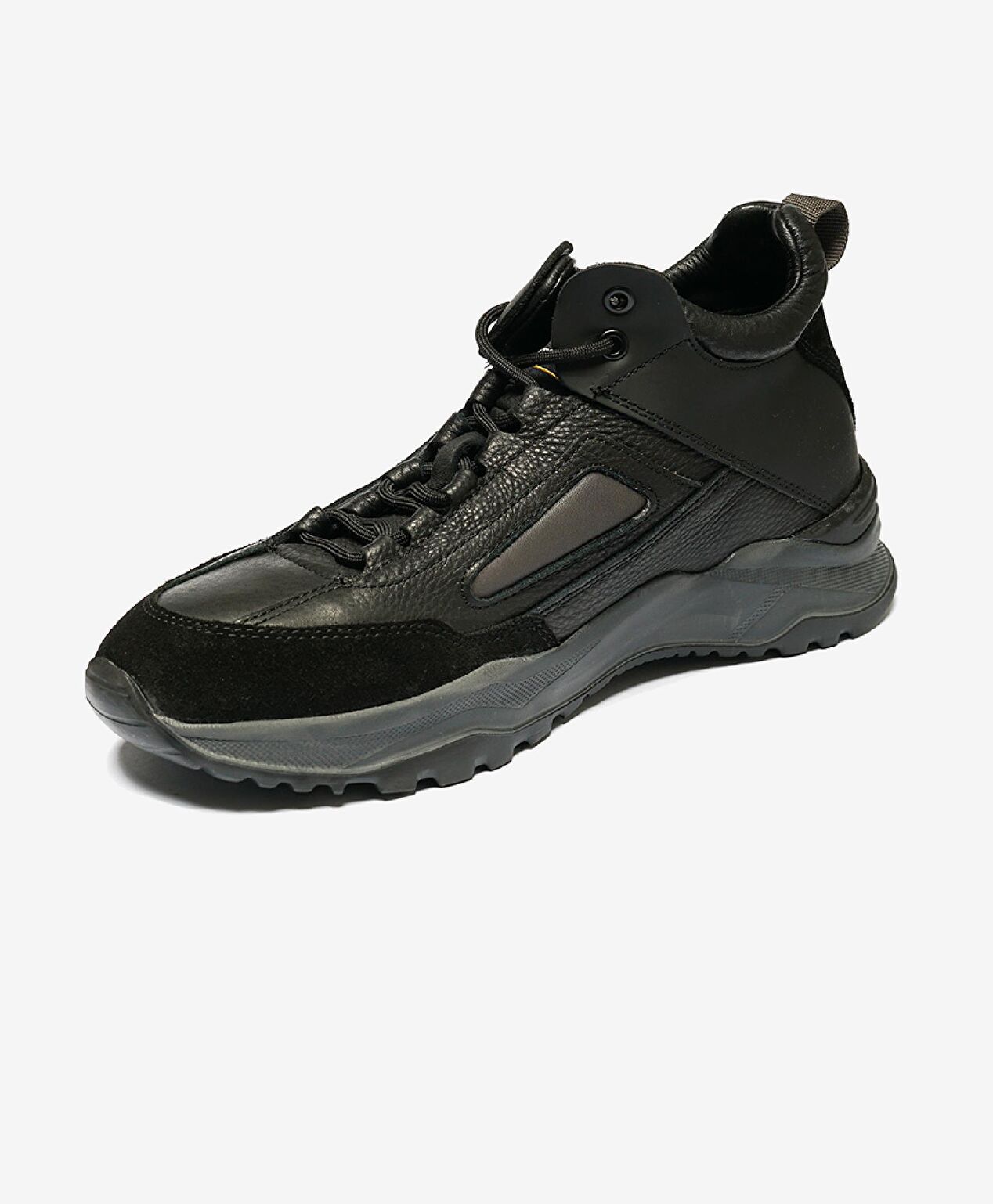 Erkek Siyah Hakiki Deri Sneaker Bot - 2