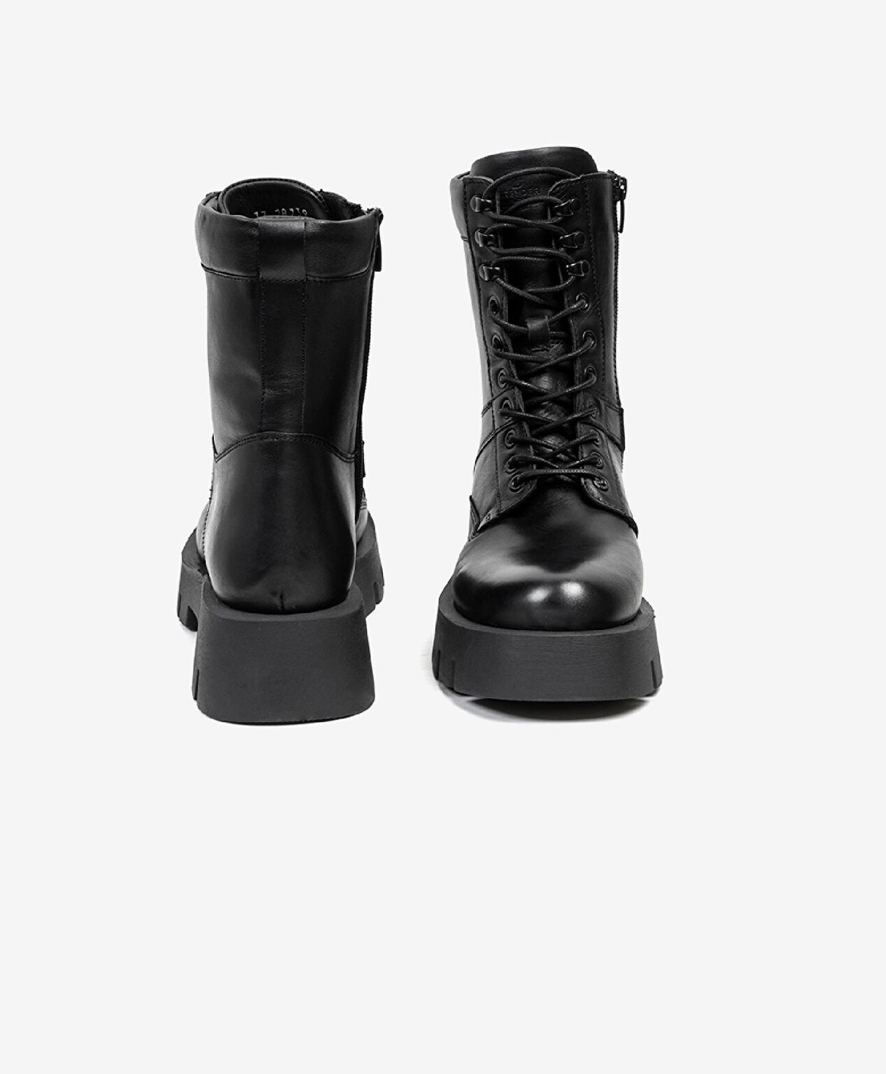 Kadın Siyah Hakiki Deri Memory Foam Taban Military Bot - 6