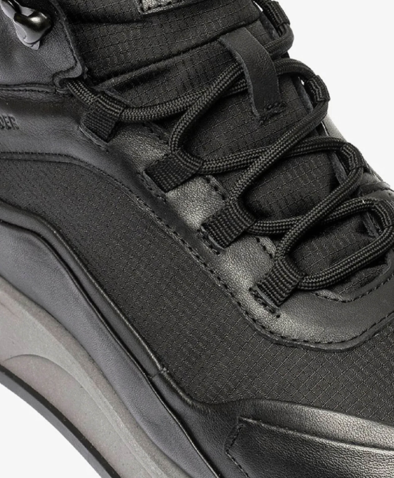 Erkek Siyah Hakiki Deri Memory Foam Taban Sneaker Bot - 4