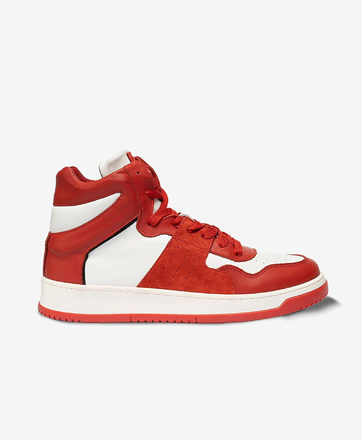 Erkek Kırmızı Beyaz Hakiki Deri Sneaker Bot - 1