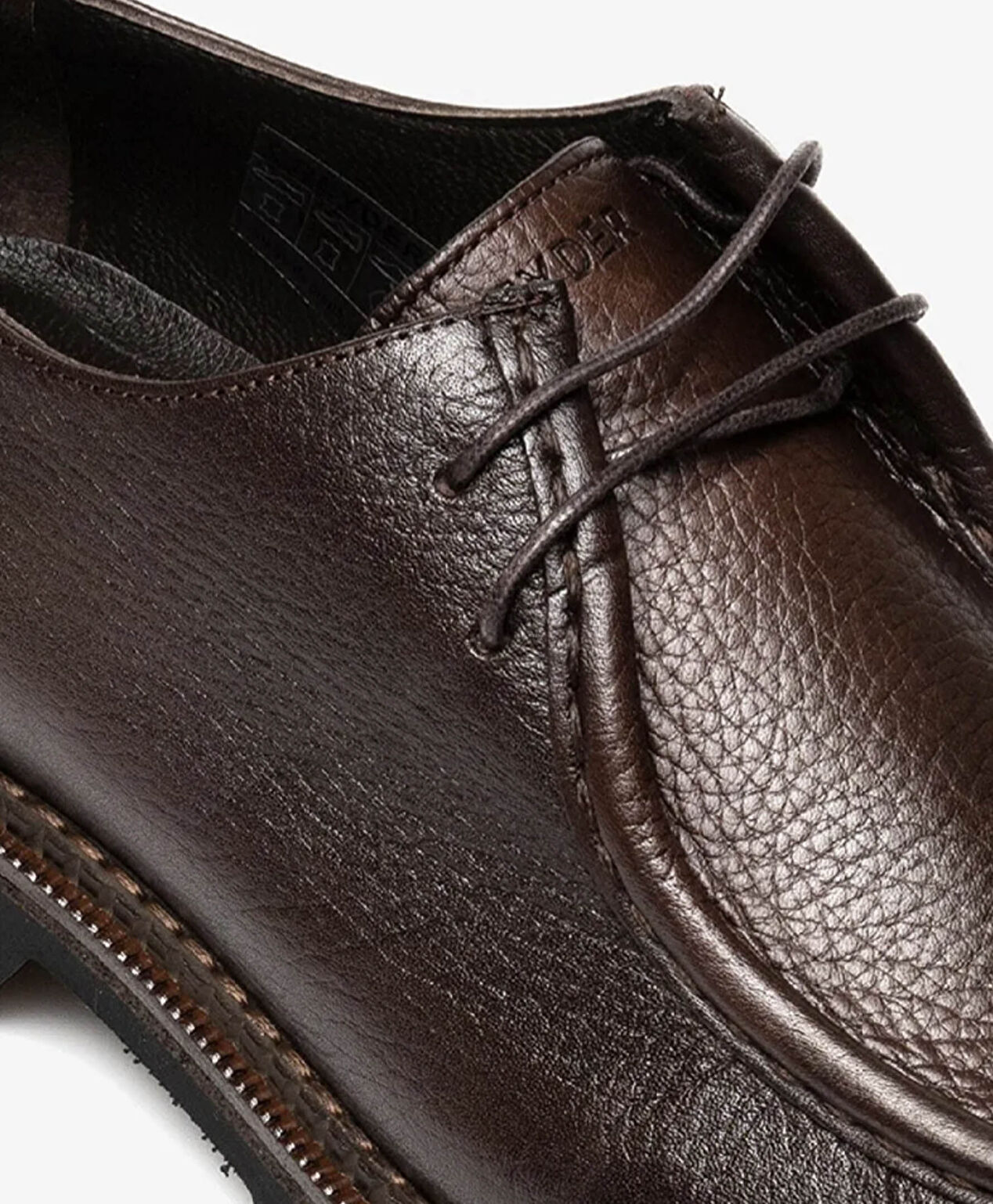 Erkek Kahverengi Hakiki Deri Oxford Ayakkabı - 4