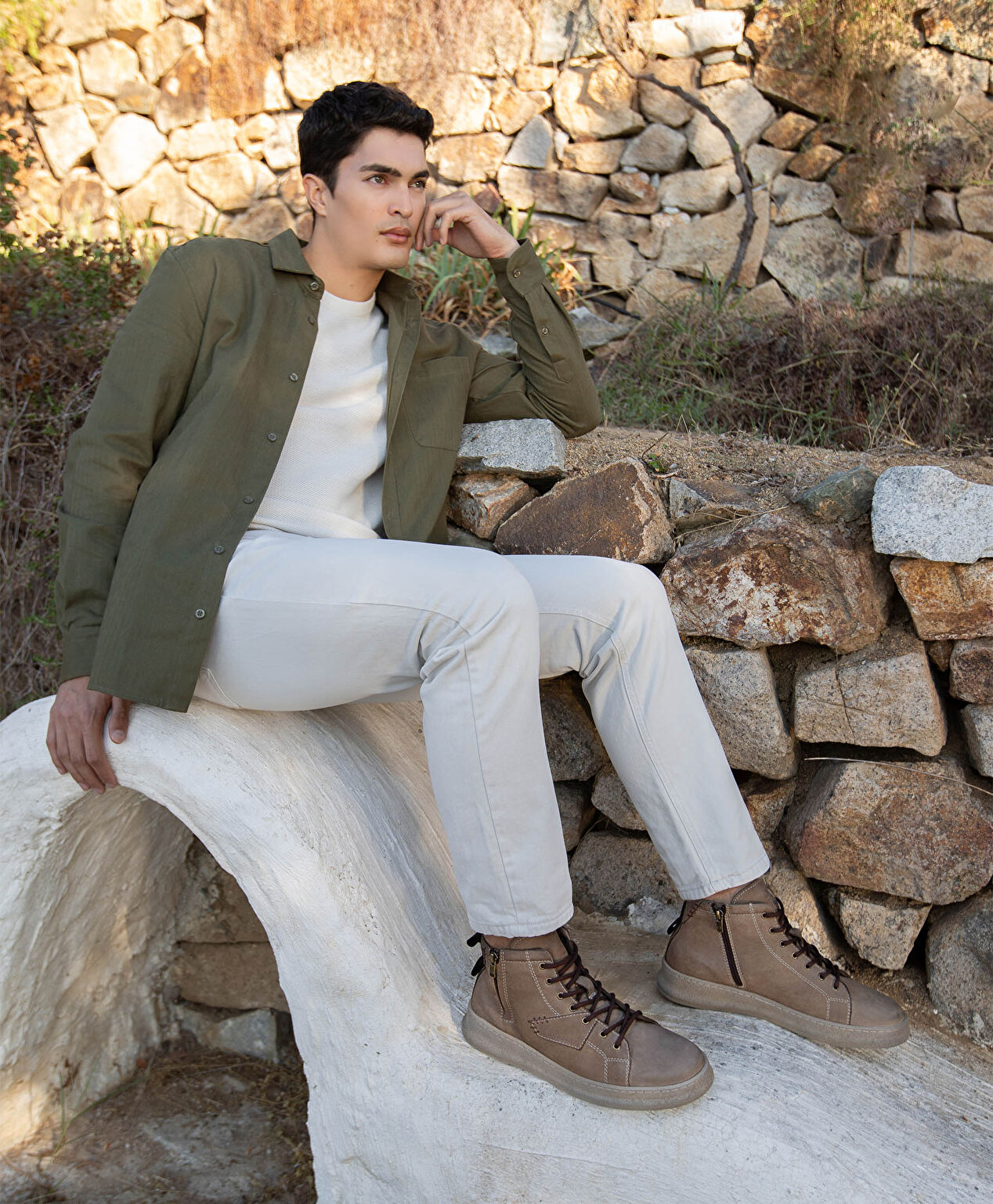 Erkek Vizon Hakiki Deri Sneaker Bot - 6