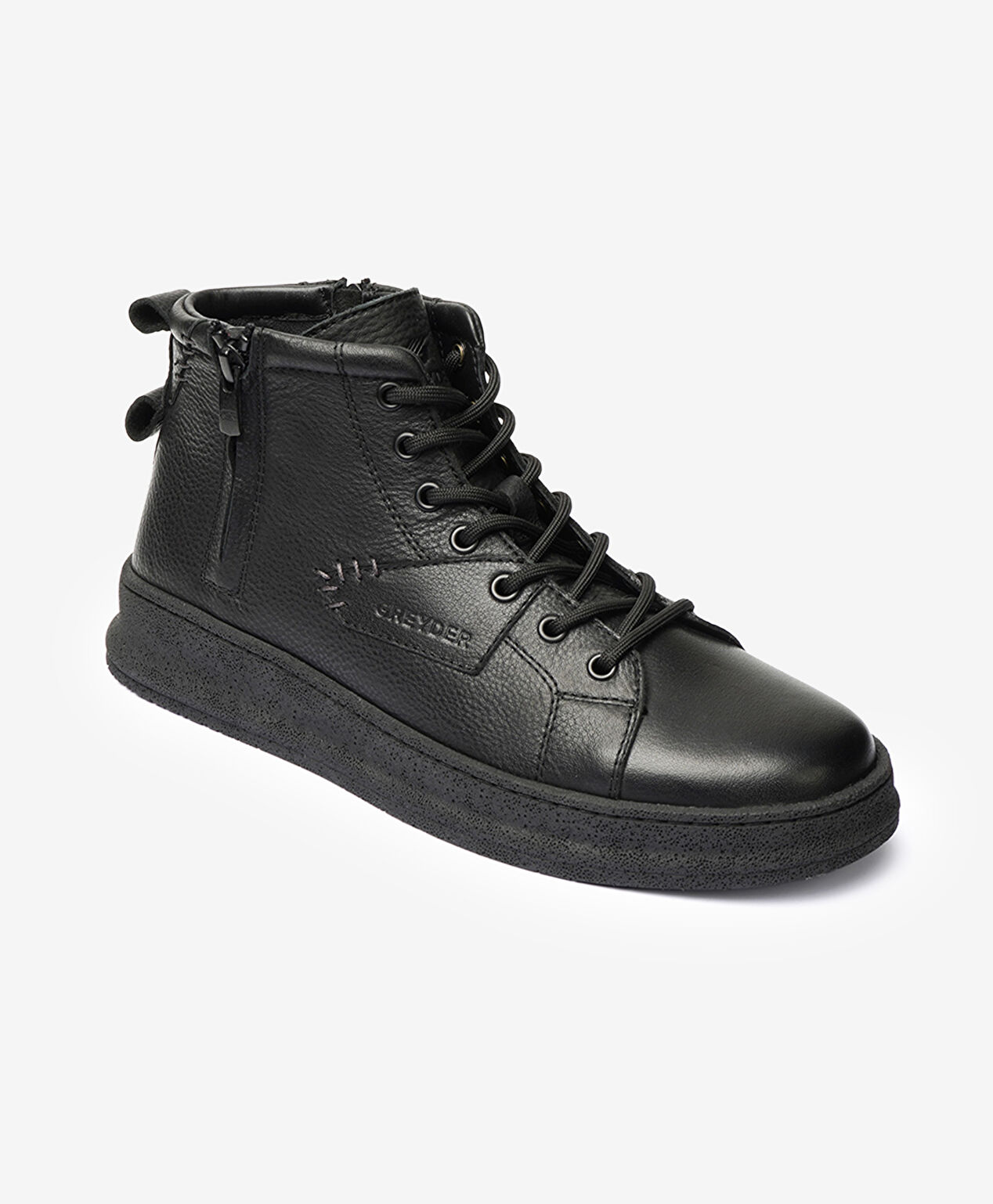 Erkek Siyah Hakiki Deri Sneaker Bot - 2