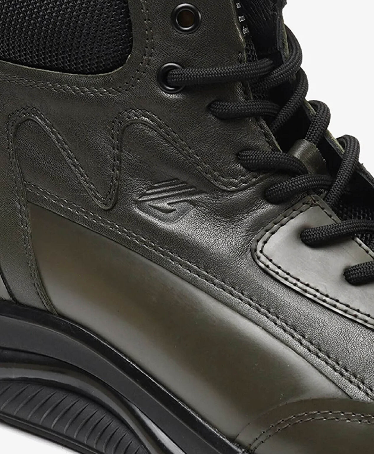 Erkek Haki Hakiki Deri Sneaker Bot - 4