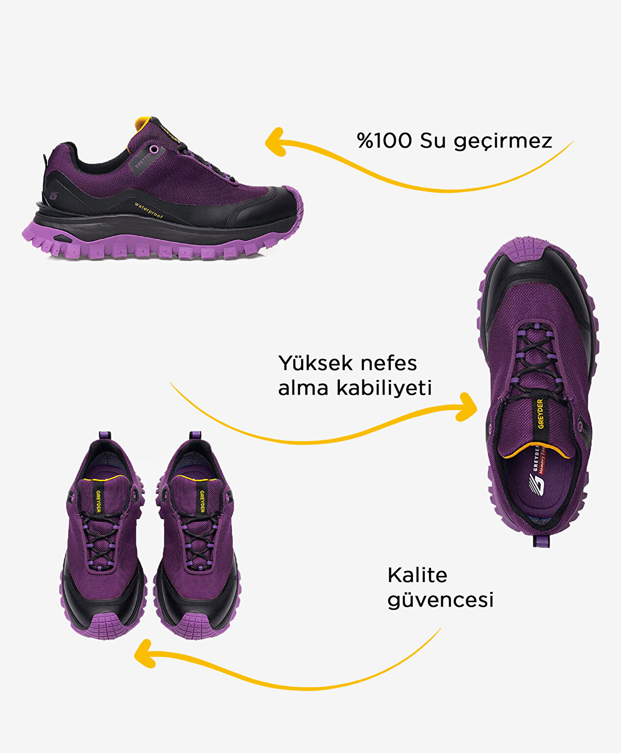 Mor Su Geçirmez Outdoor Ayakkabı - 2