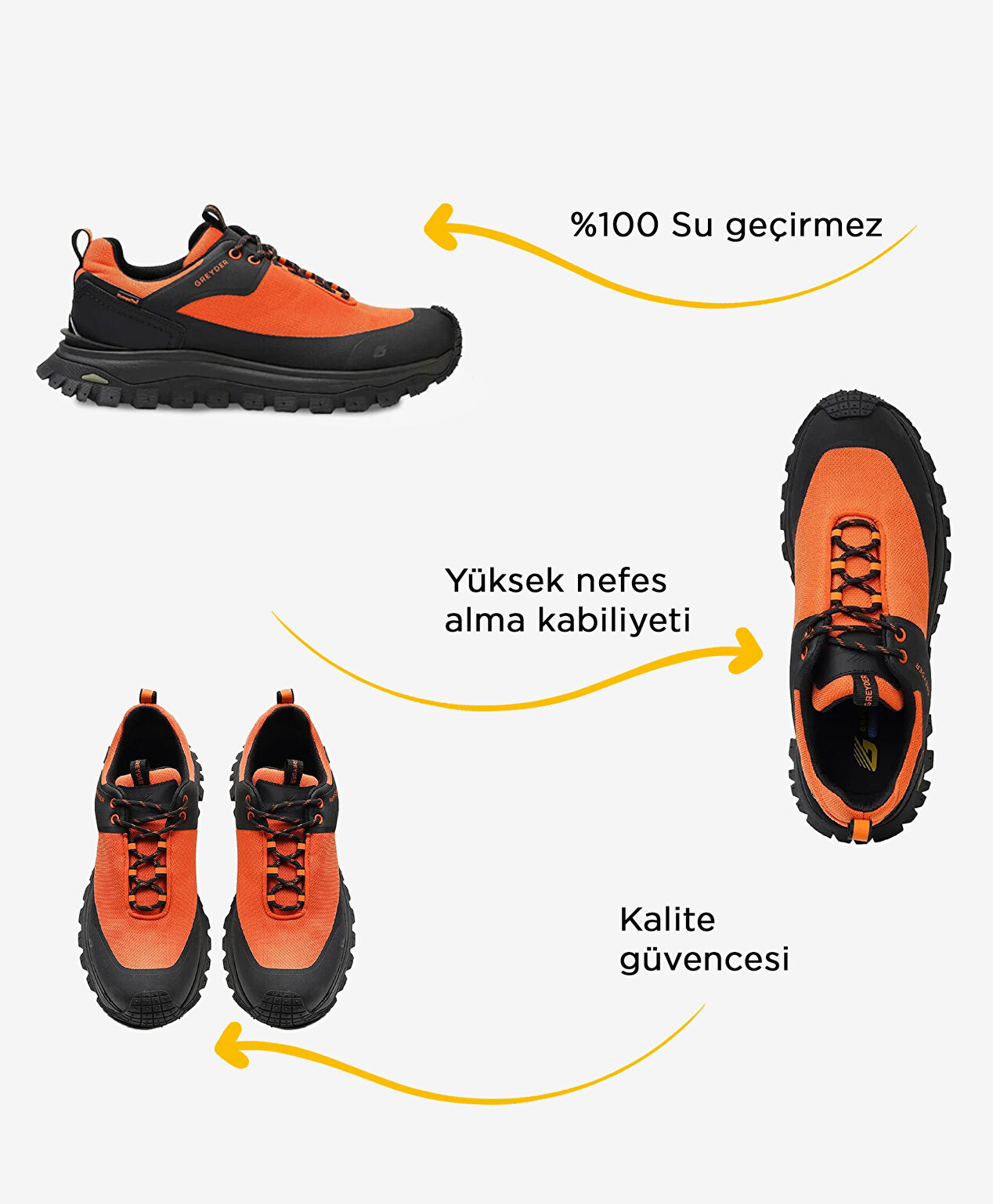 Turuncu Su Geçirmez Ayakkabı - 6