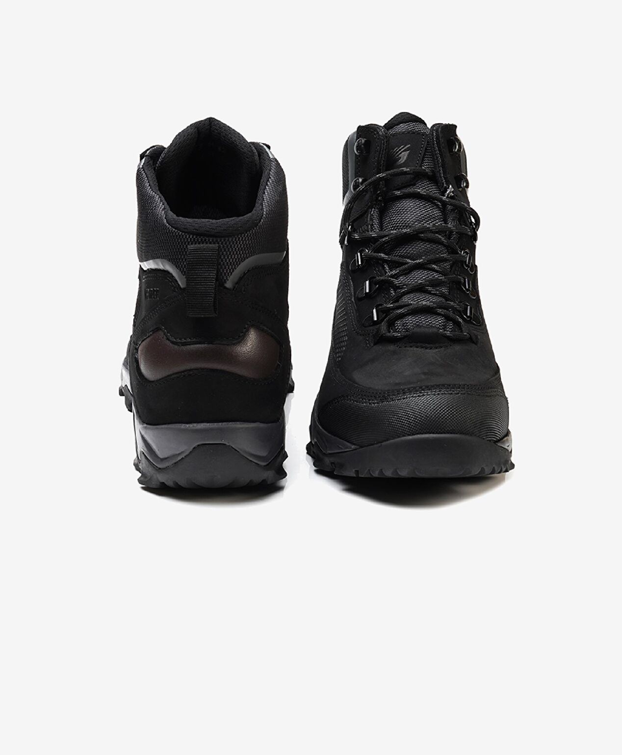 Erkek Siyah Hakiki Deri Su Geçirmez Outdoor Bot - 6