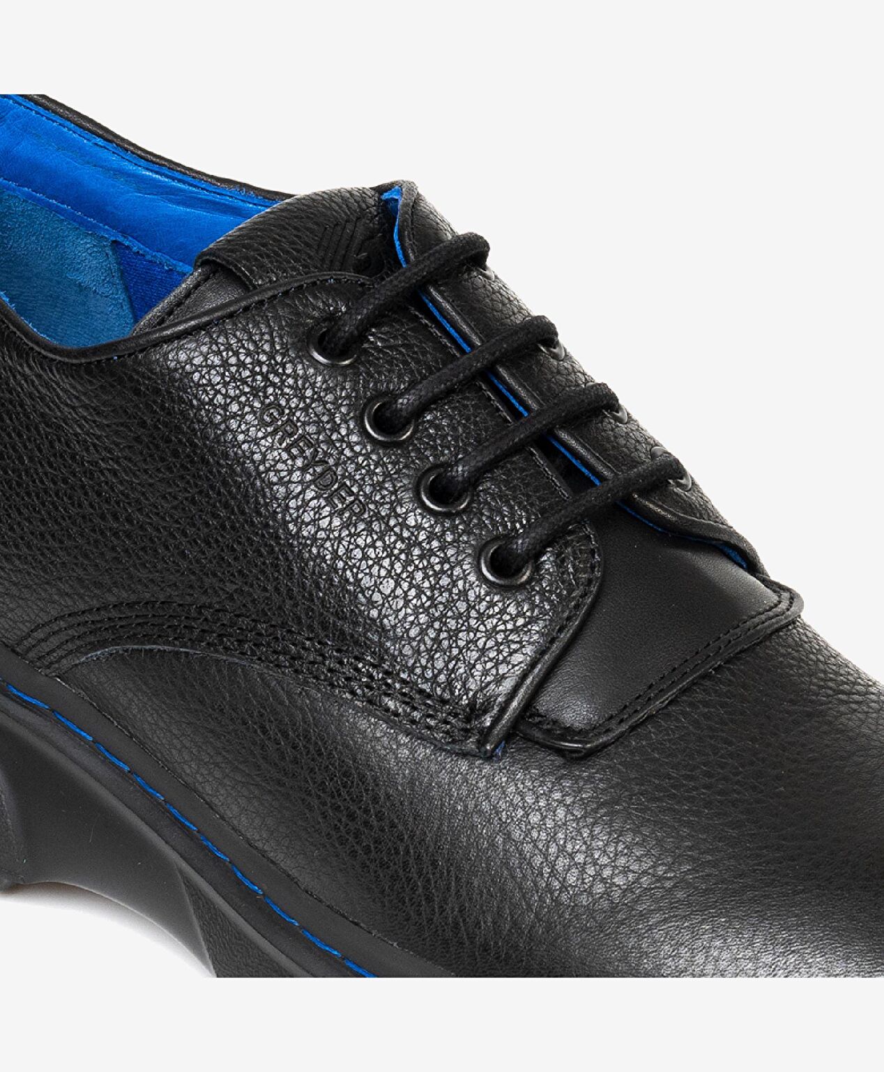 Erkek Siyah Hakiki Deri Oxford Ayakkabı - 5