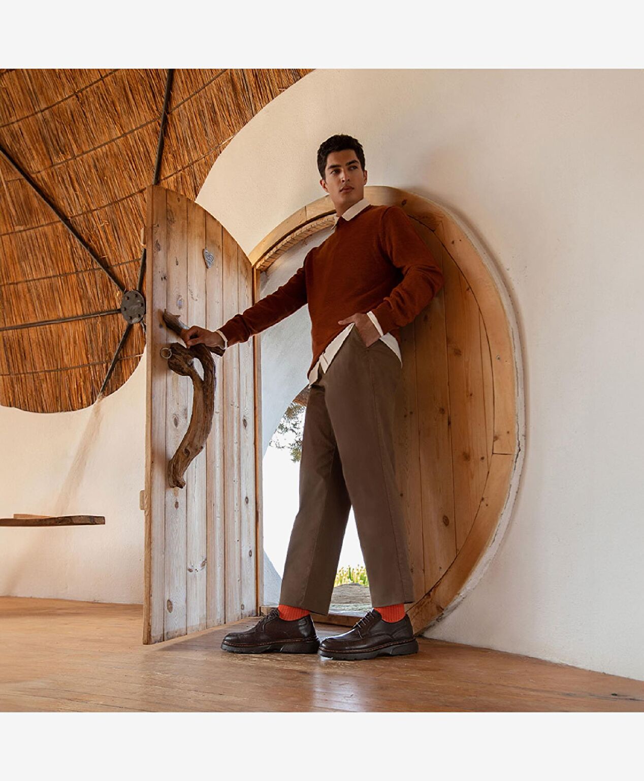 Erkek Kahverengi Hakiki Deri Su Geçirmez Oxford Ayakkabı - 2