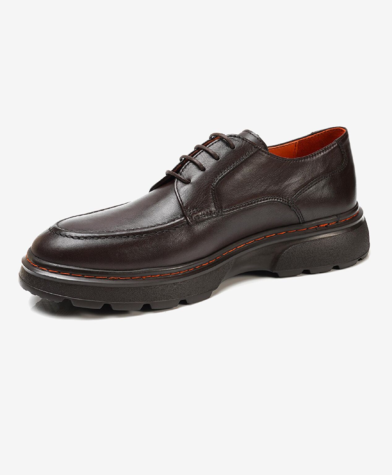 Erkek Kahverengi Hakiki Deri Su Geçirmez Oxford Ayakkabı - 3