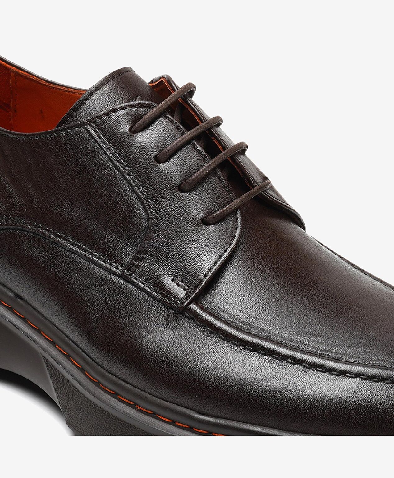 Erkek Kahverengi Hakiki Deri Su Geçirmez Oxford Ayakkabı - 5