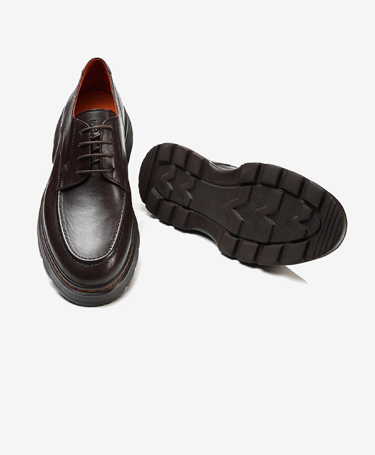 Erkek Kahverengi Hakiki Deri Su Geçirmez Oxford Ayakkabı - 6