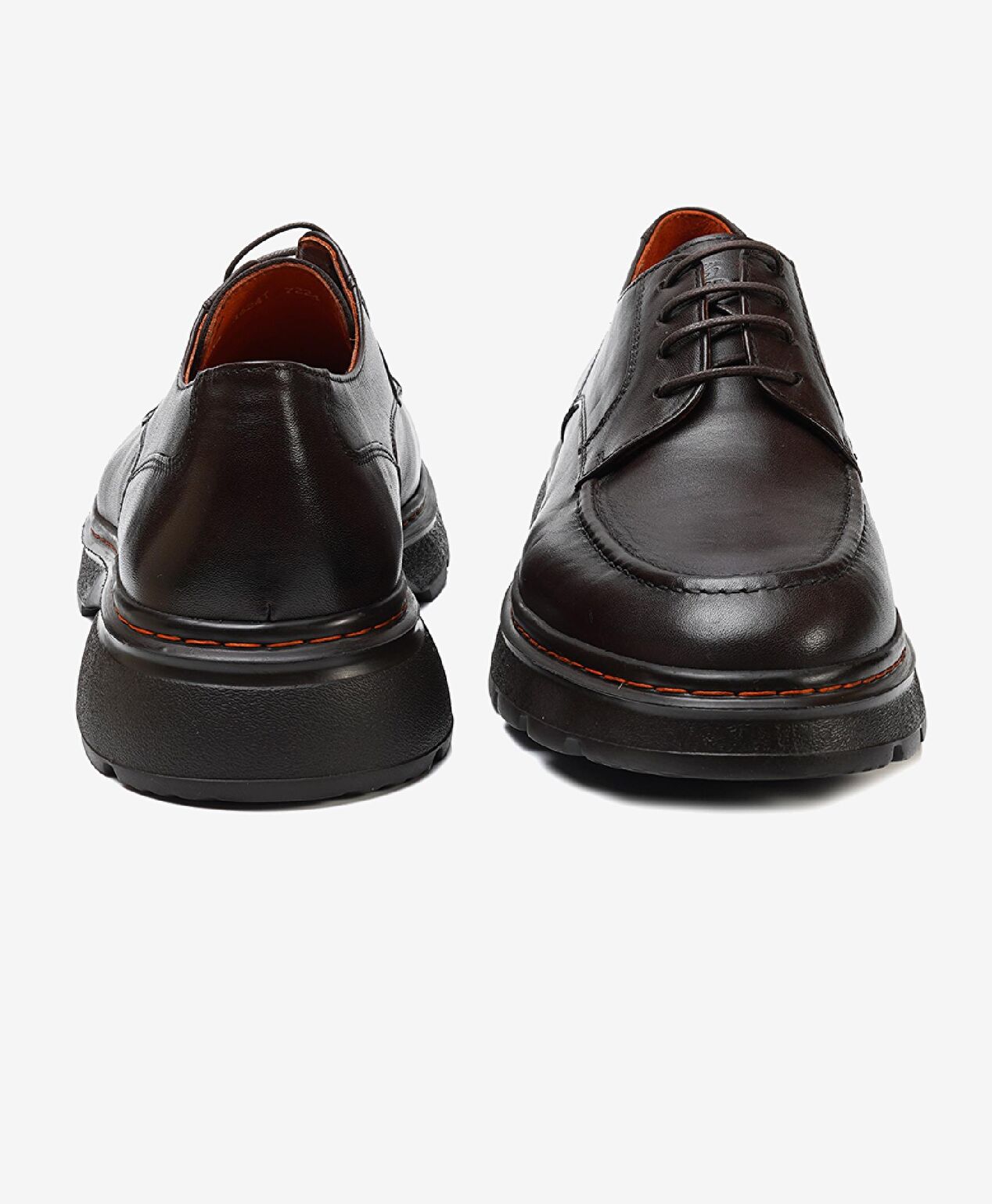 Erkek Kahverengi Hakiki Deri Su Geçirmez Oxford Ayakkabı - 7