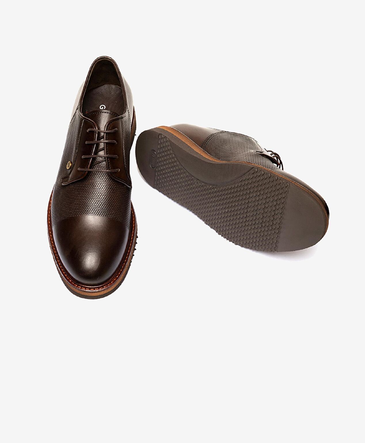 Erkek Kahverengi Hakiki Deri Klasik Ayakkabı - 5