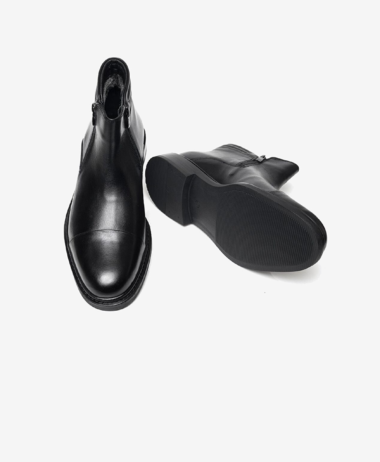 Erkek Siyah Hakiki Deri Klasik Bot - 5