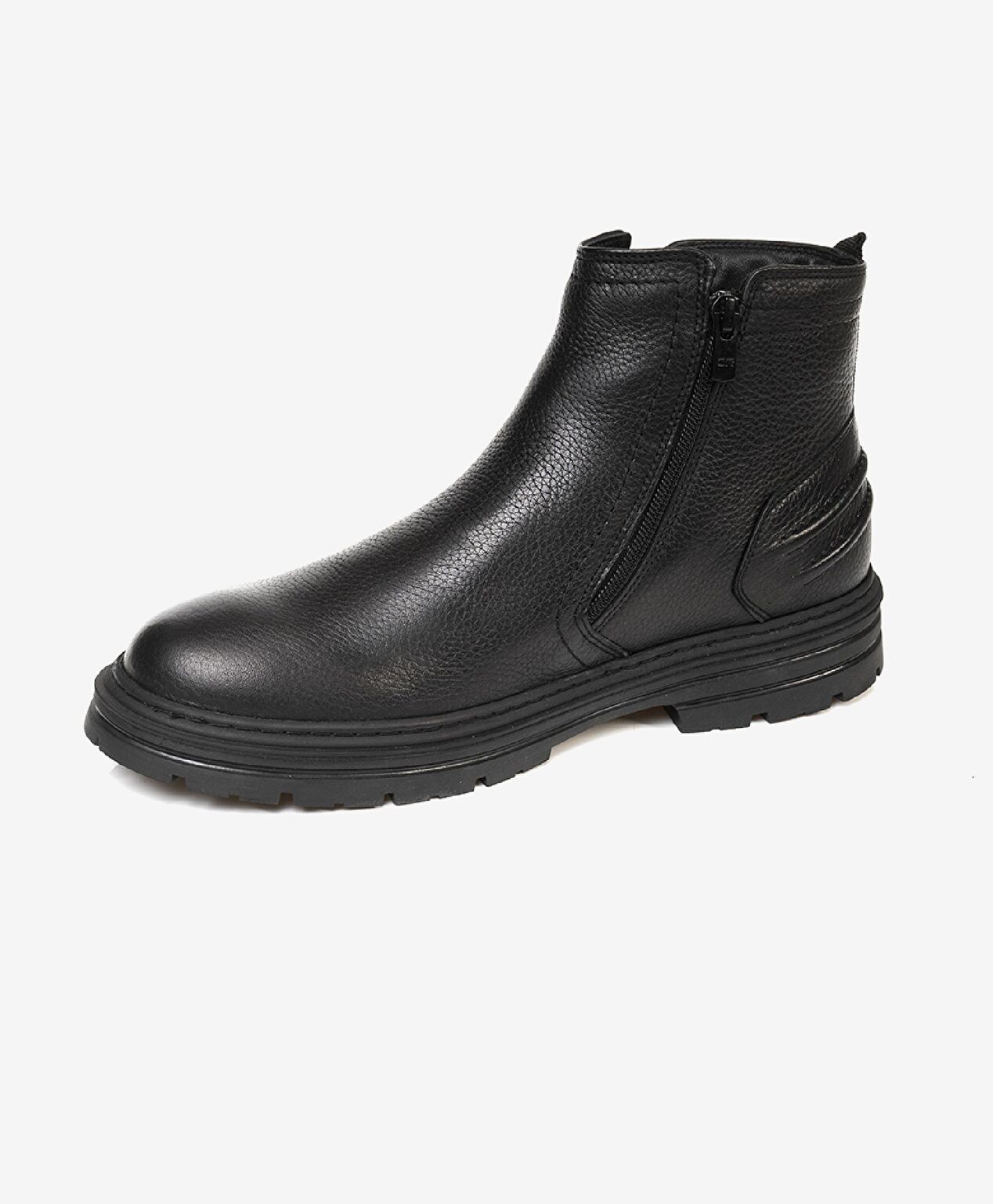 Erkek Siyah Hakiki Deri Casual Bot - 2