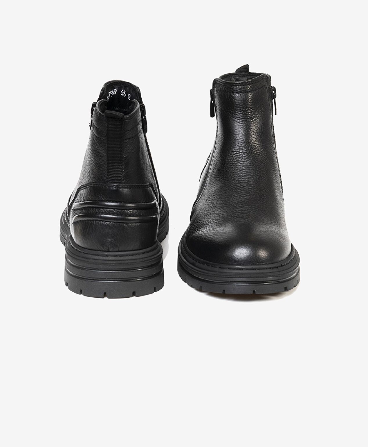 Erkek Siyah Hakiki Deri Casual Bot - 6