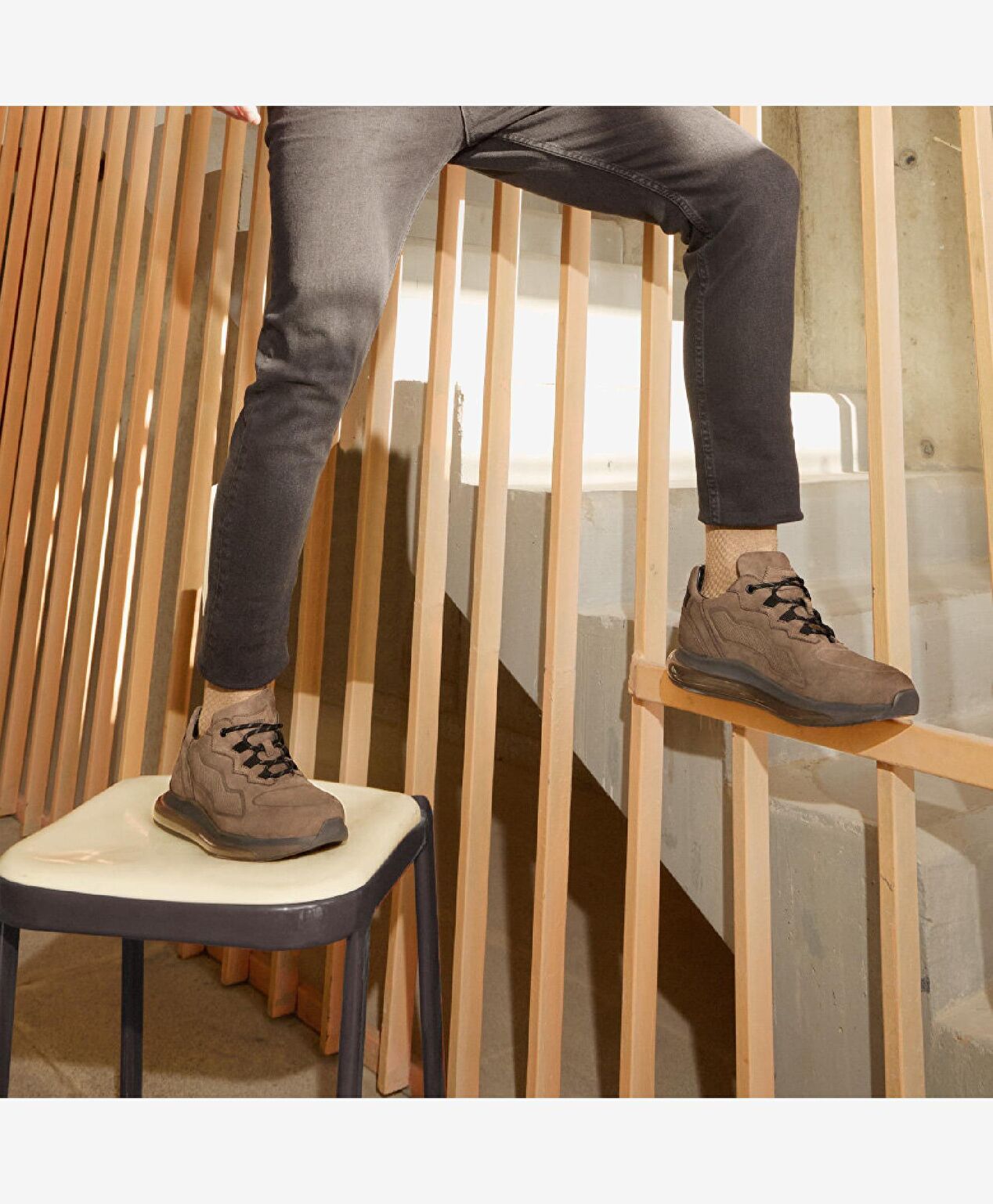 Erkek Duman Hakiki Deri Spor Ayakkabı - 2