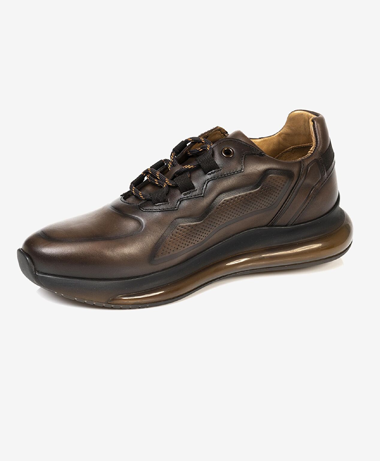 Erkek kahverengi Hakiki Deri Spor Ayakkabı - 2