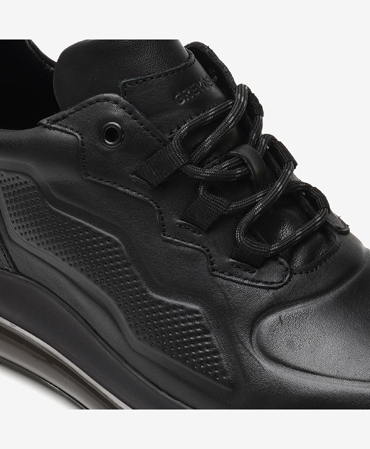 Erkek Siyah Hakiki Deri Spor Ayakkabı - 5