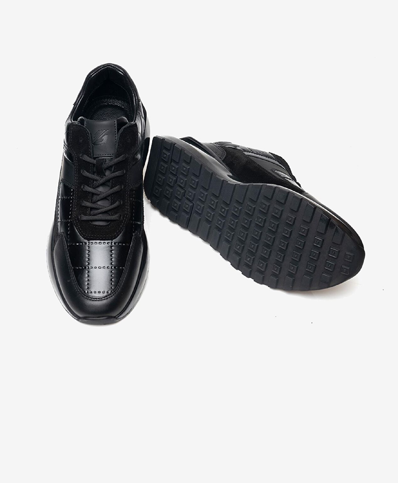 Erkek Siyah Hakiki Deri Spor Ayakkabı - 5