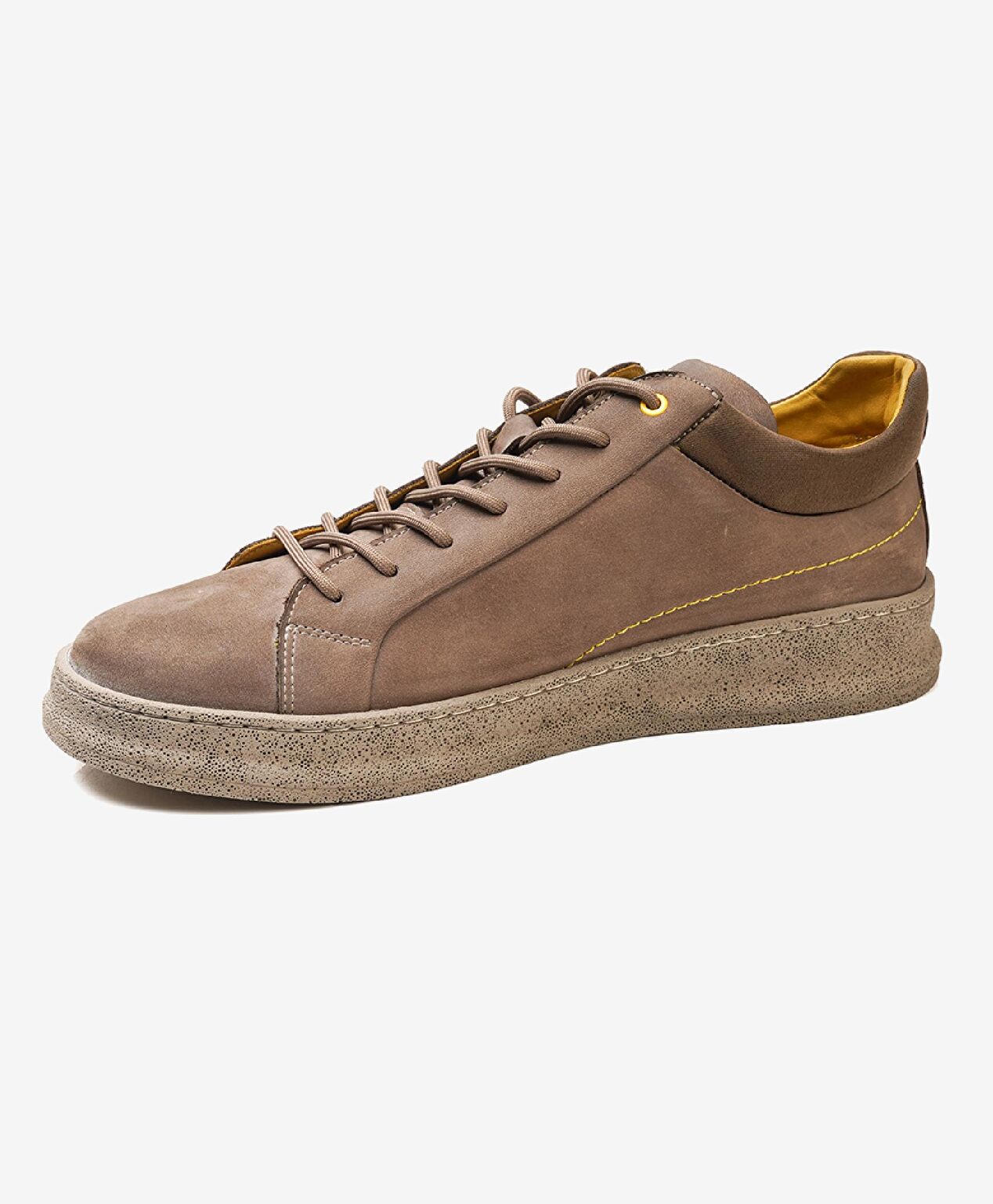 Erkek Vizon Hakiki Deri Sneaker Ayakkabı - 3