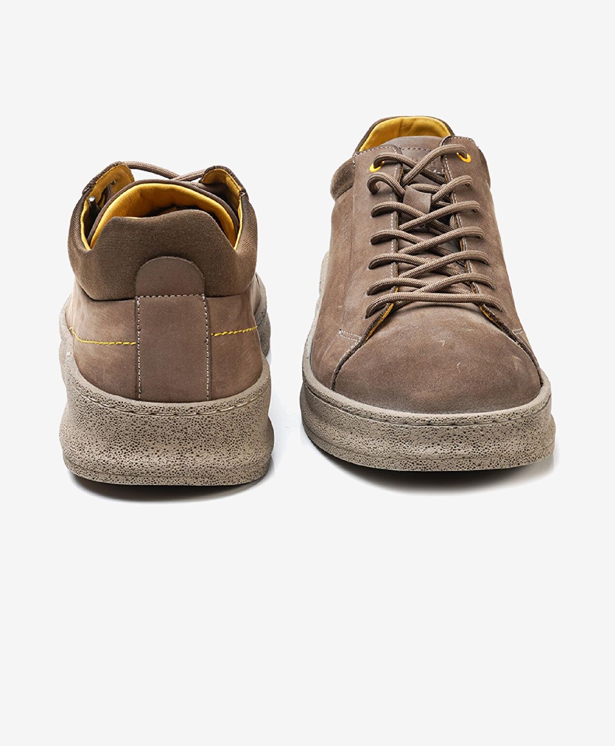 Erkek Vizon Hakiki Deri Sneaker Ayakkabı - 7