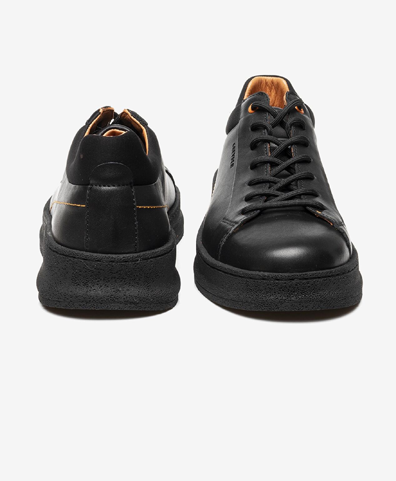 Erkek Siyah Hakiki Deri Sneaker Ayakkabı - 6