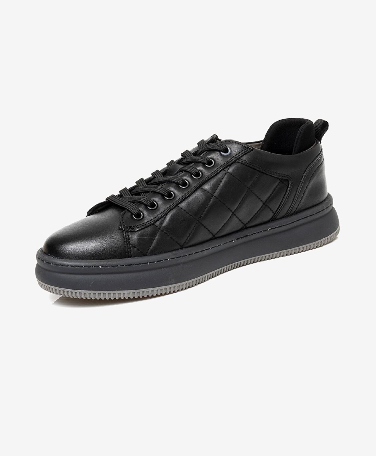 Erkek Siyah Hakiki Deri Sneaker Ayakkabı - 3