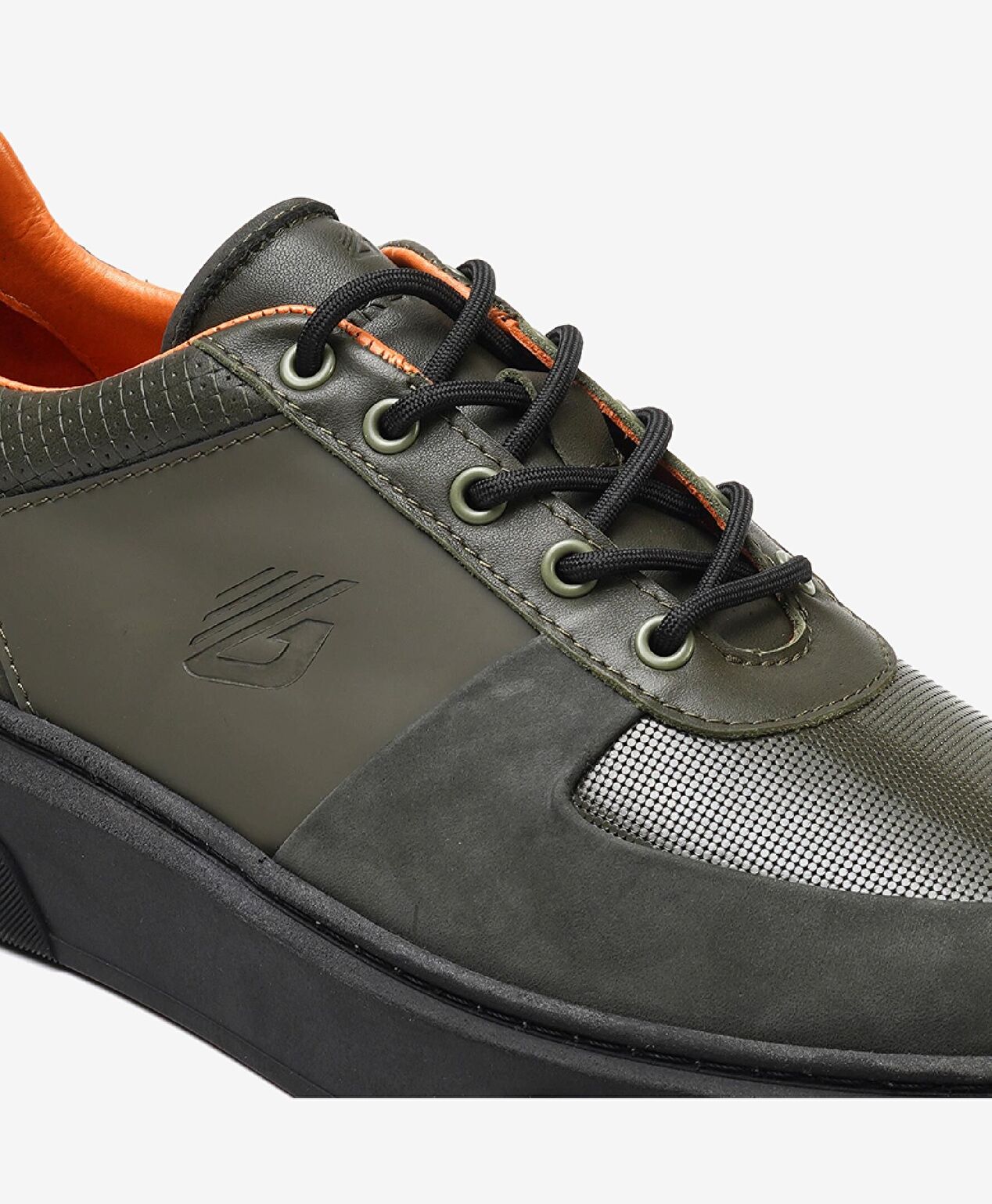 Erkek Haki Hakiki Deri Sneaker Ayakkabı - 4