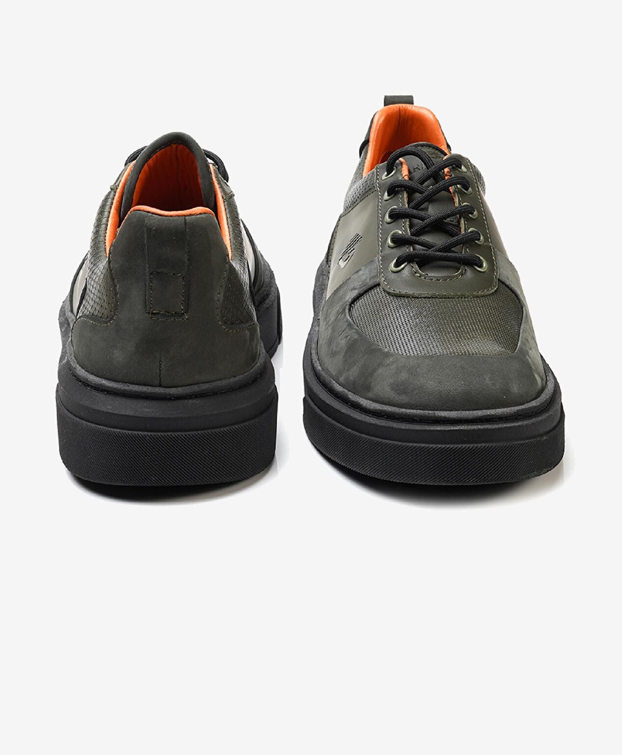 Erkek Haki Hakiki Deri Sneaker Ayakkabı - 6