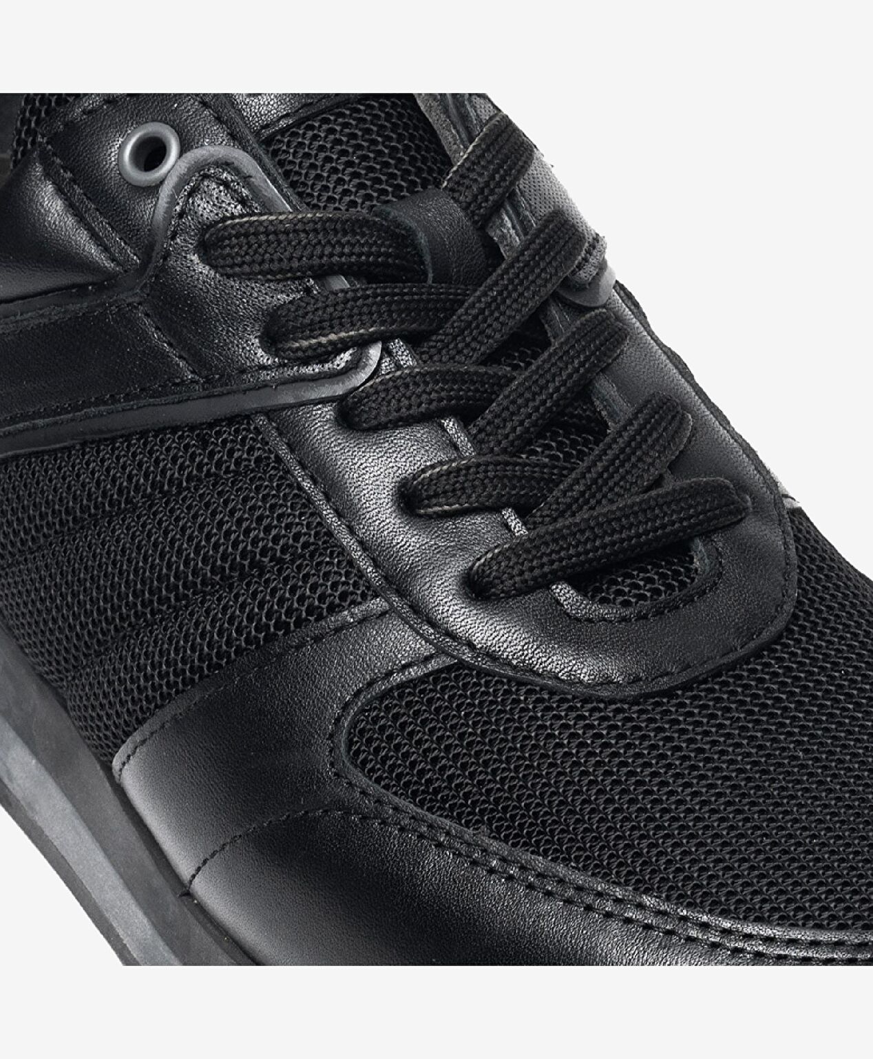 Erkek Siyah Hakiki Deri Spor Ayakkabı - 4