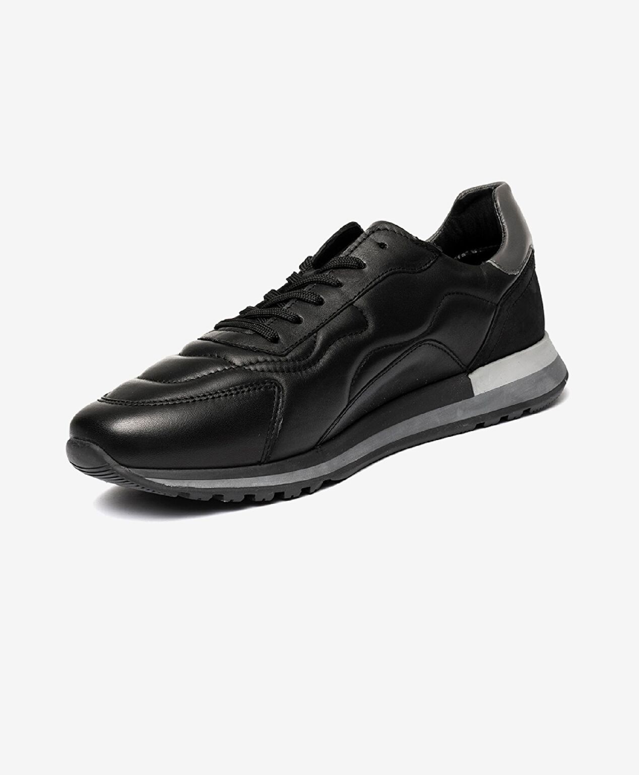 Erkek Siyah Hakiki Deri Termo Taban Spor Ayakkabı - 2