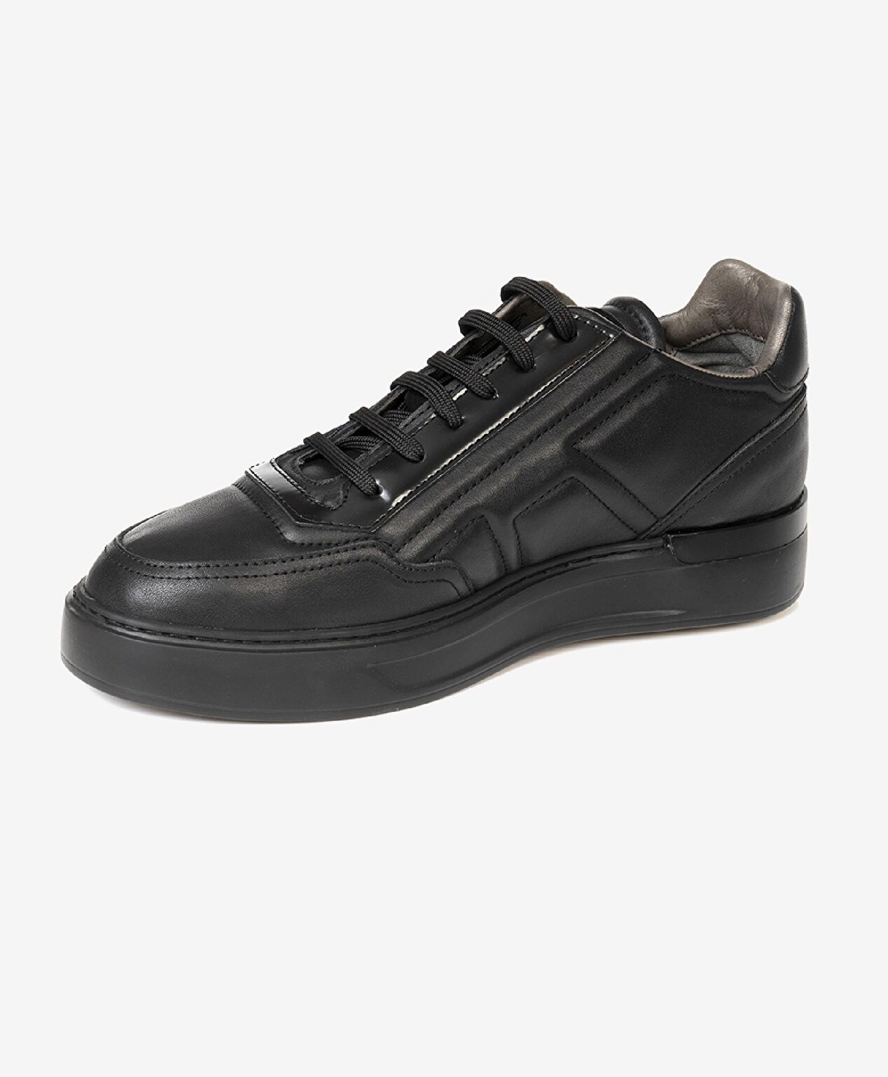 Erkek Siyah Hakiki Deri Sneaker Ayakkabı - 2