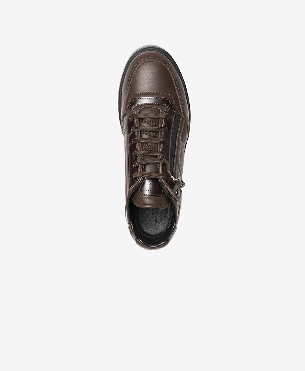 Erkek kahverengi Hakiki Deri Sneaker Ayakkabı - 4