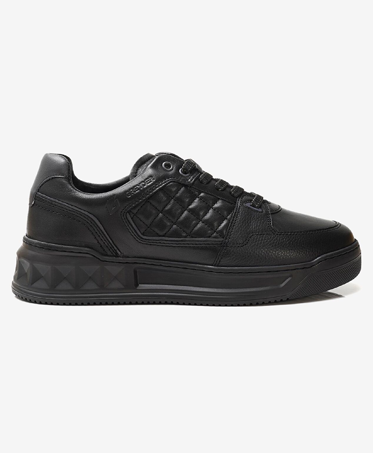 Erkek Siyah Hakiki Deri Sneaker Ayakkabı - 1