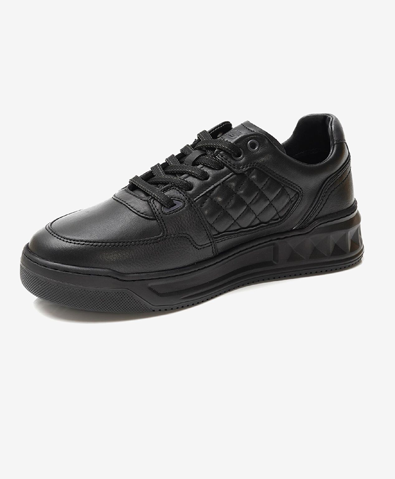 Erkek Siyah Hakiki Deri Sneaker Ayakkabı - 3