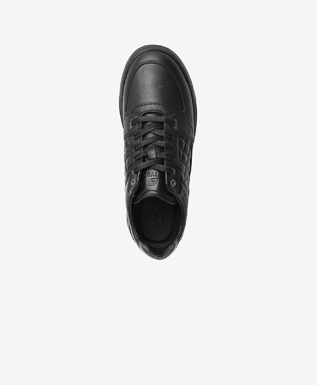 Erkek Siyah Hakiki Deri Sneaker Ayakkabı - 4