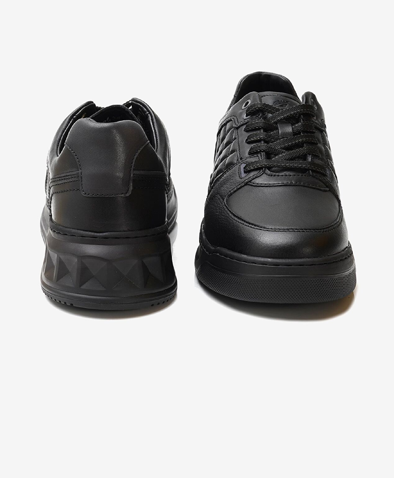 Erkek Siyah Hakiki Deri Sneaker Ayakkabı - 7