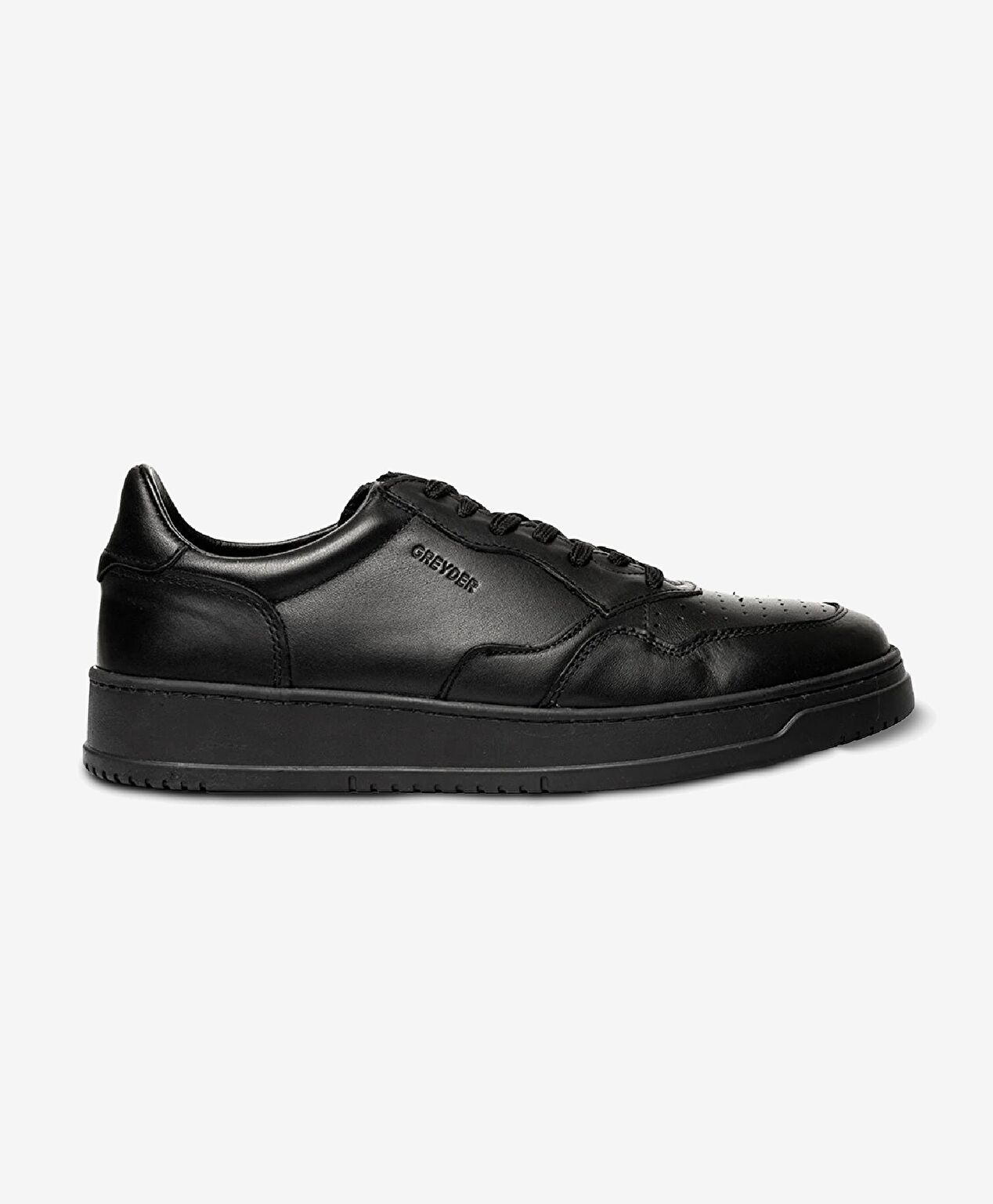 Erkek Siyah Hakiki Deri Sneaker Ayakkabı - 1