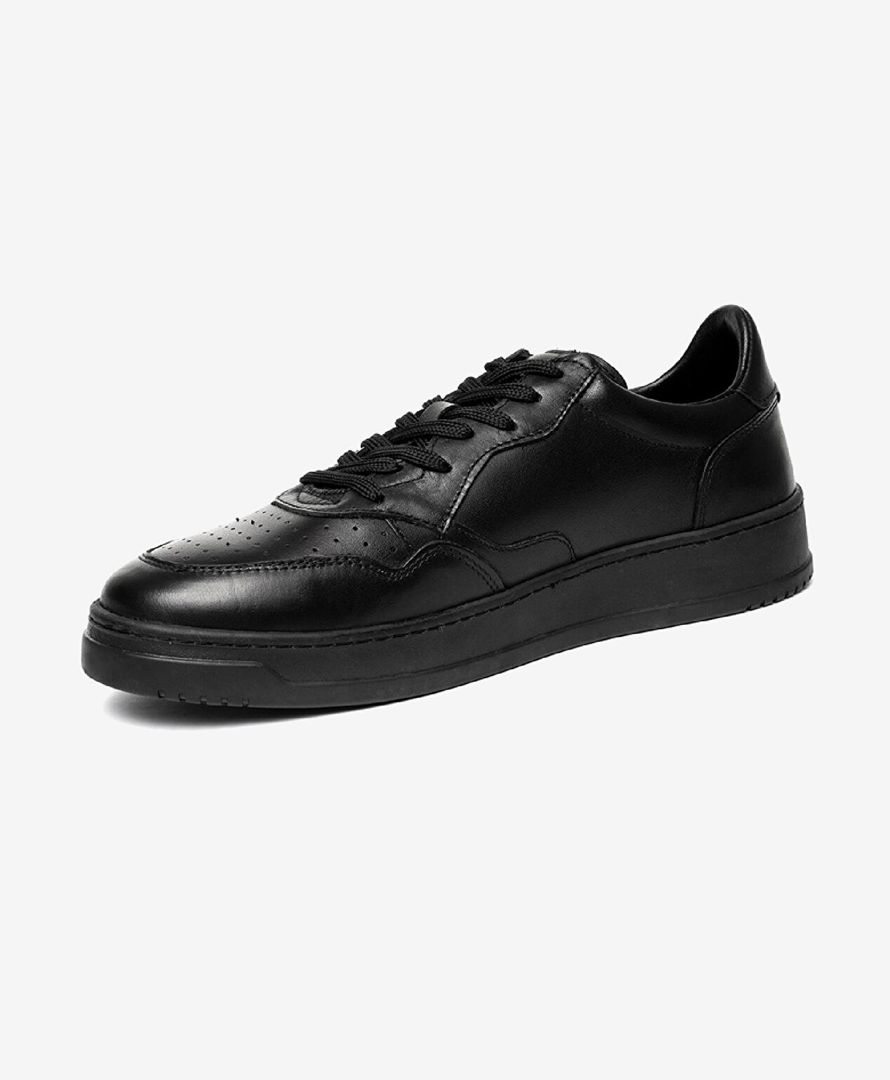 Erkek Siyah Hakiki Deri Sneaker Ayakkabı - 2