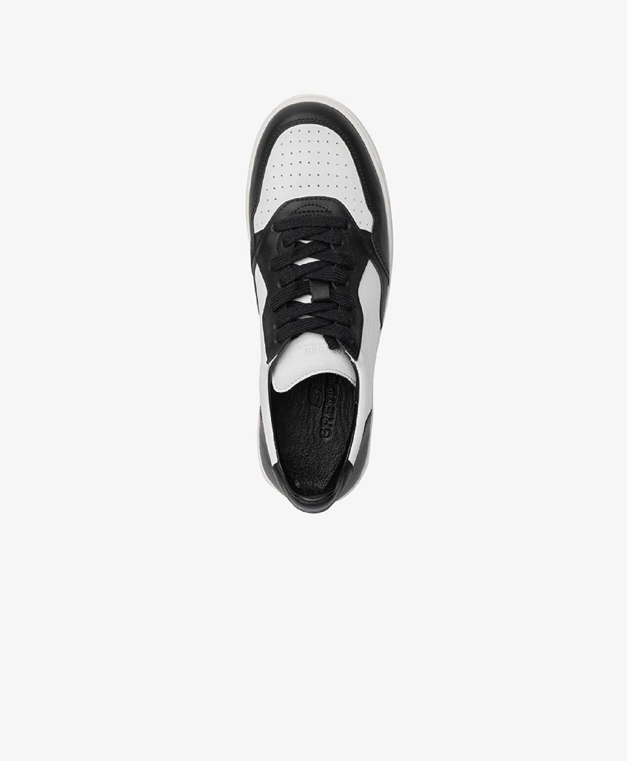 Erkek Siyah Beyaz Hakiki Deri Sneaker Ayakkabı - 3