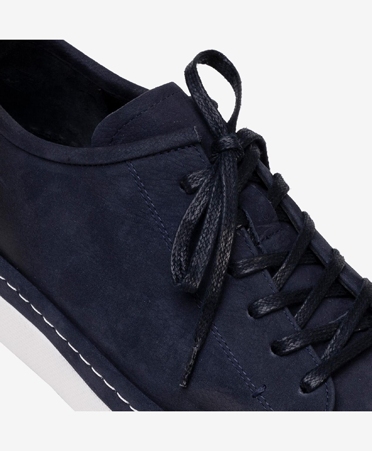 Erkek Lacivert Hakiki Deri Sneaker Ayakkabı - 4