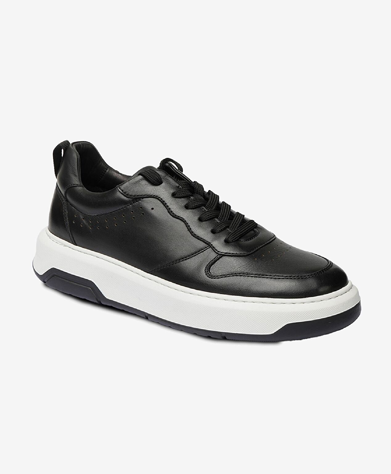 Erkek Siyah Hakiki Deri Sneaker Ayakkabı - 2