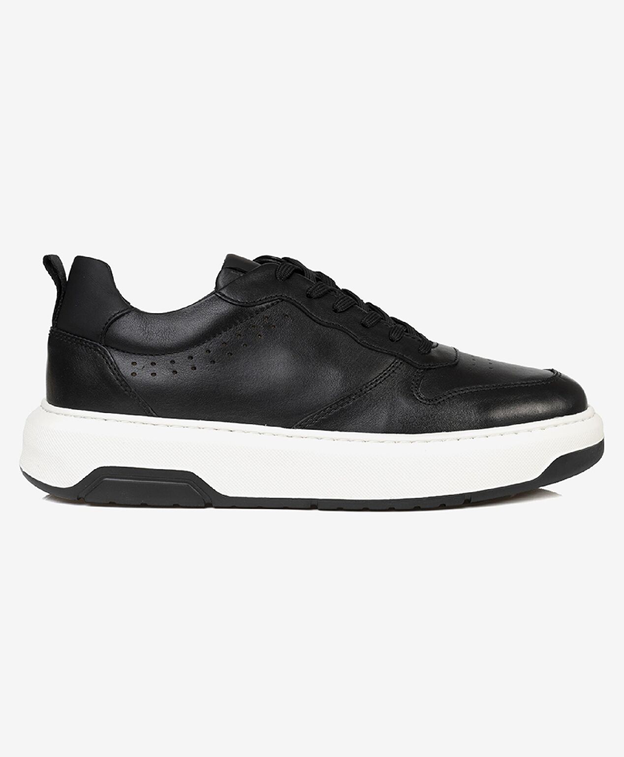 Erkek Siyah Hakiki Deri Sneaker Ayakkabı - 1