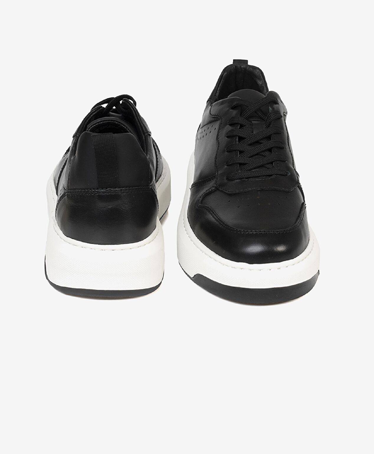 Erkek Siyah Hakiki Deri Sneaker Ayakkabı - 7